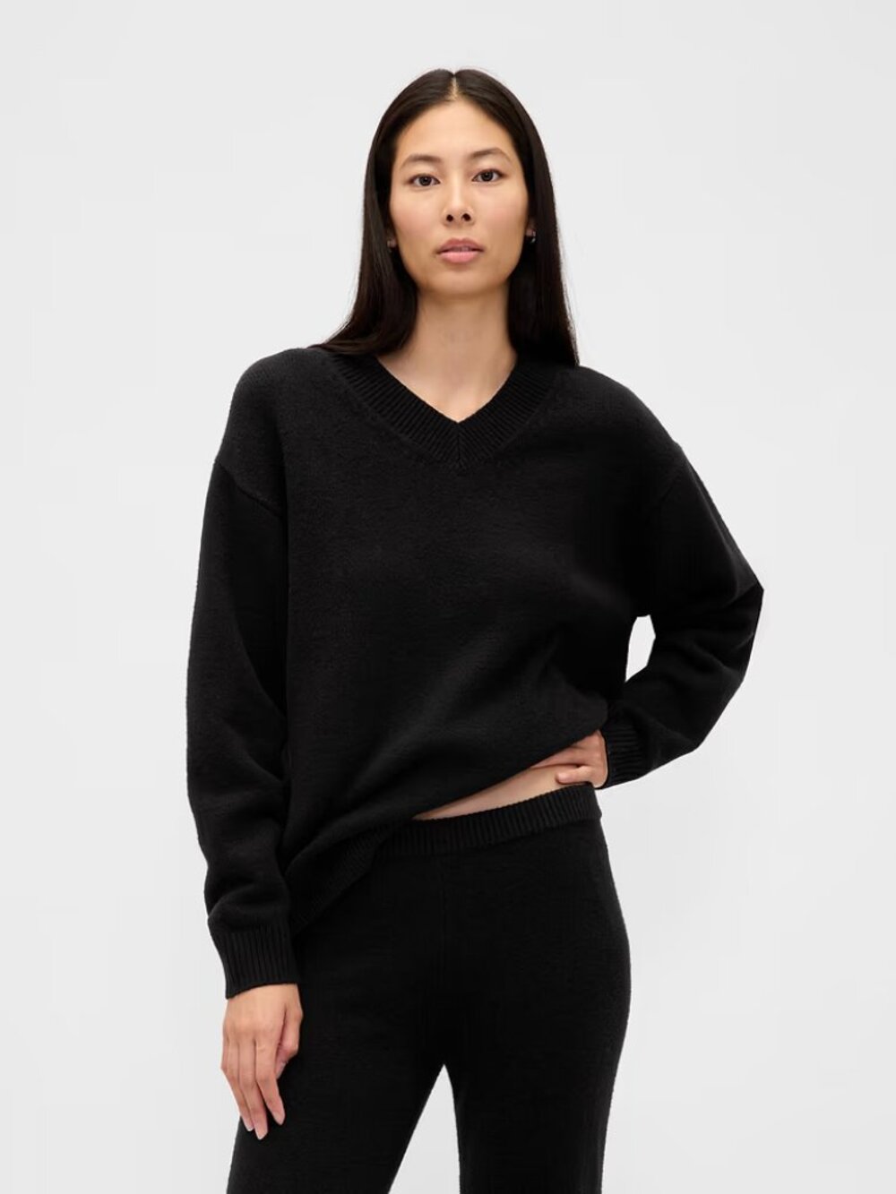 Gap CashSoft Oversized Browon V-Neck Sweater (S)